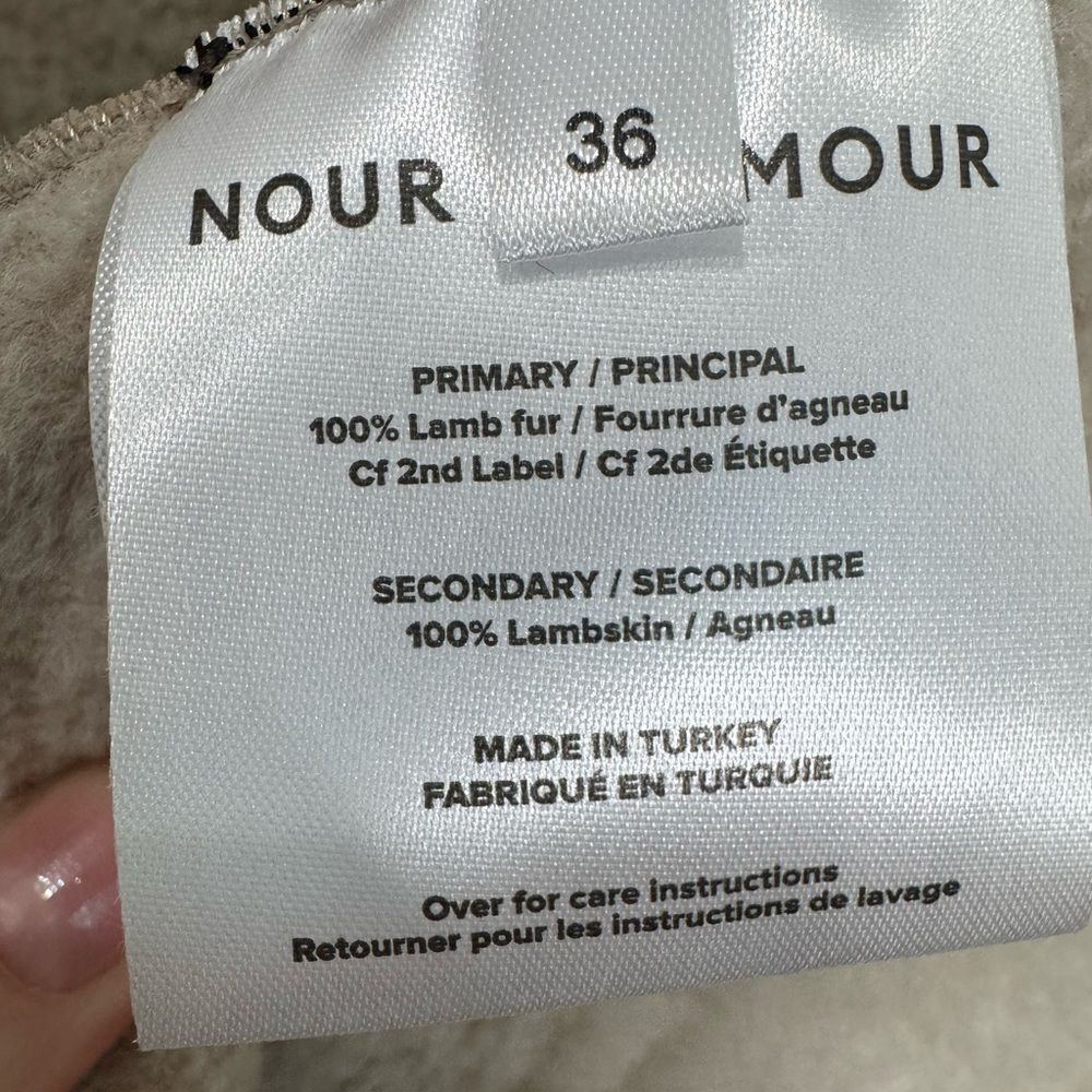 NWT NOUR HAMMOUR Asymmetric shearling coat - Picture 13 of 14